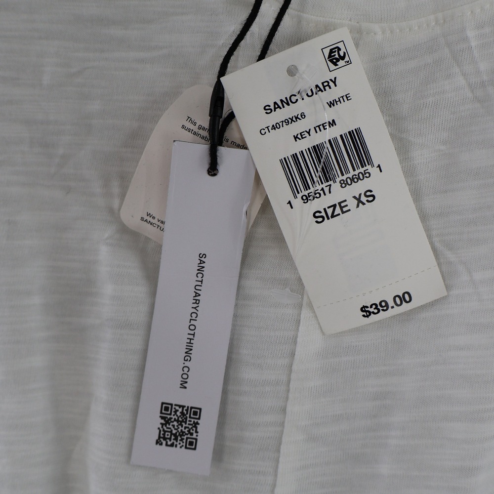 Sanctuary Draped Tank Top Womens XS White Minimalist Staple Casual Summer NWT - Picture 6 of 15